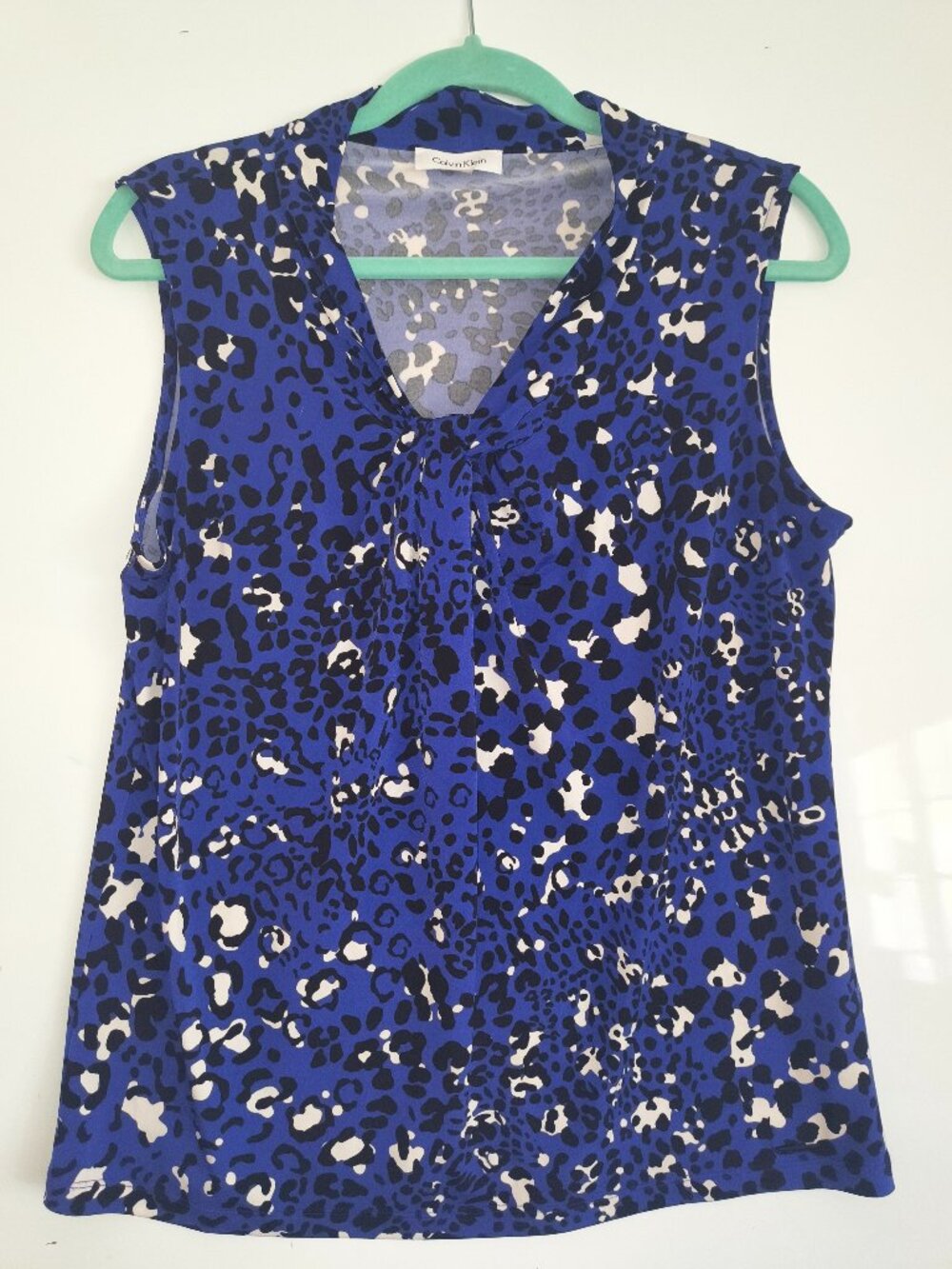 Blue Animal Print  Calvin Klein Sleeveless Top